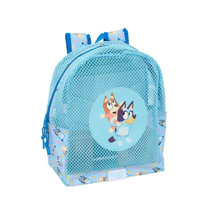 Safta Bluey Mochila - Rejilla Anti-Arena - Doble Tirador - Hombreras Acolchadas - Asa Superior - 13.15L - 320x120x380mm - Color Azul