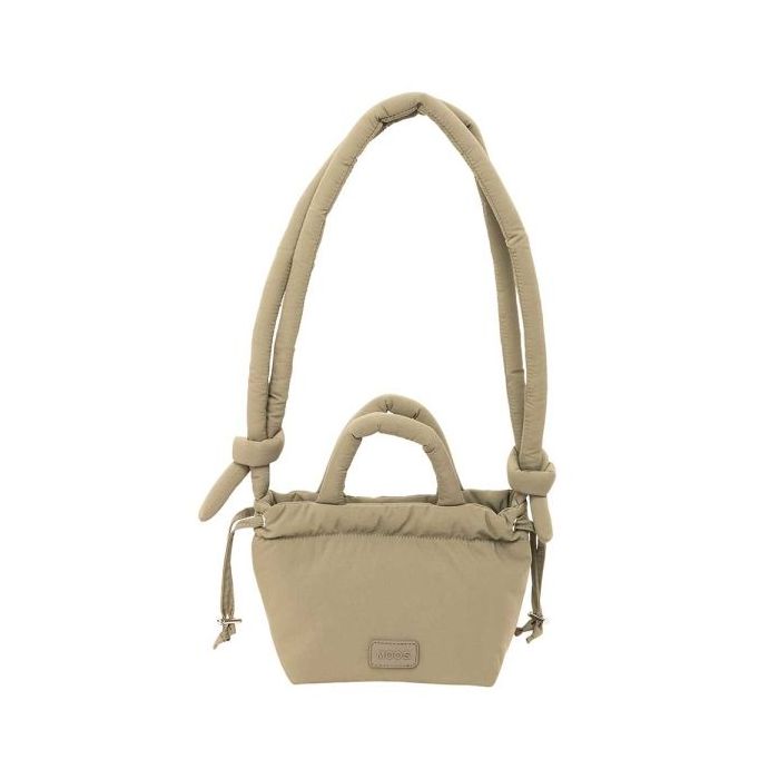 Safta Moos Capsula Bolso Compacto - Cierre de Iman - Cremallera - Cierre con Cordones - Asas Acolchadas - 2.56L - Estilo Moderno - 160x100x160mm - Color Beige