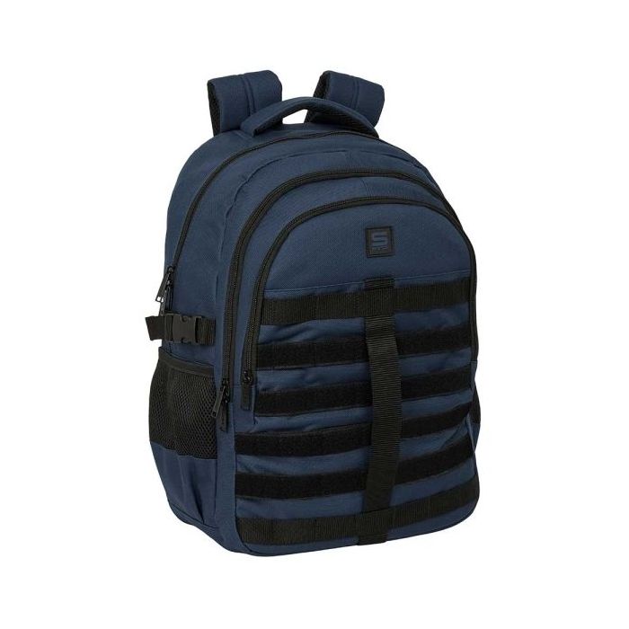 Safta Mochila para Portatil hasta 15.6" - Cremalleras Bidireccionales - Antirrobo - Cintas Ajustables - 23.46L - 340x150x460mm - Color Azul Marino