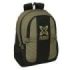 Safta Munich West Mochila Adaptable a Carro - 2 Compartimentos - Bolsillos Laterales - Doble Tirador - Hombreras Acolchadas - Asa Superior - 23L - 320x160x440mm - Color Negro y Verde