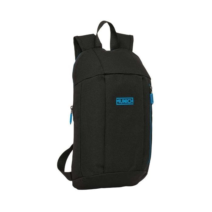 Safta Munich Road Mini Mochila - Hombreras Ergonomicas - Espalda Acolchada - Bolsillo Frontal - Asa Superior - Uso Diario - 8.5L - 220x100x390mm - Color Negro