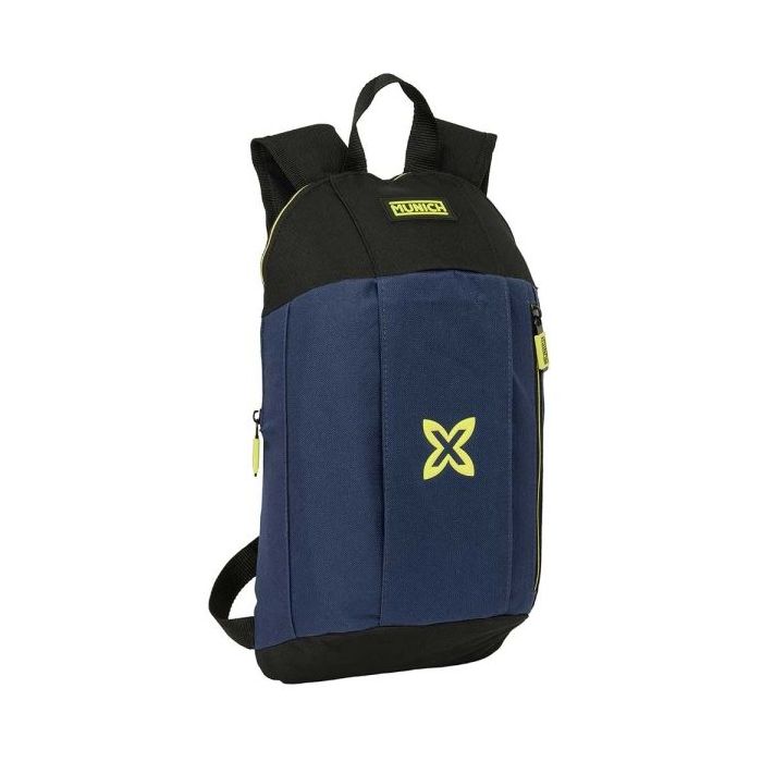 Safta Munich Track Mini Mochila - Hombreras Acolchadas - Bolsillo Frontal - Asa Superior - Ajuste en Hombreras - 8.5L - 220x100x390mm - Color Azul Marino