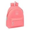 Safta Benetton Basics Mochila - Bolsillo Frontal - Hombreras Acolchadas - Espalda Ergonomica - Doble Tirador en Cremallera - Asa Superior - 20.80L - 330x150x420mm - Color Coral
