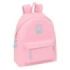 Safta Benetton Basics Mochila - Bolsillo Frontal - Hombreras Acolchadas - Doble Cremallera Principal - Asa Superior - 20.80L - 330x150x420mm - Color Rosa Pastel