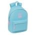 Safta Benetton Basics Celeste Mochila para Portatil hasta 14.1" - Bolsillo para Tablet - Tirador Doble - Hombreras Ergonomicas - Espalda Transpirable - 310x160x410mm - Color Azul Claro