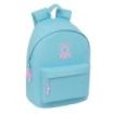Safta Benetton Basics Celeste Mochila para Portatil hasta 14.1" - Bolsillo para Tablet - Tirador Doble - Hombreras Ergonomicas - Espalda Transpirable - 310x160x410mm - Color Azul Claro