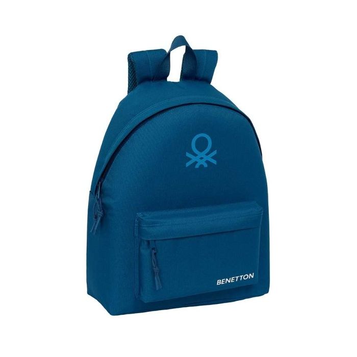 Safta Benetton Basics Marino Mochila - Bolsillo Frontal - Hombreras Acolchadas - Doble Tirador en Cremallera - Asa Superior de Transporte - 20.80L - 330x150x420mm - Color Azul Oscuro
