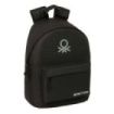 Safta Benetton Basics Mochila para Portatil hasta 14.1" - Interior Acolchado - Bolsillo para Tablet - Tirador Doble - Hombreras Ergonomicas - 20L - 310x160x410mm - Color Negro
