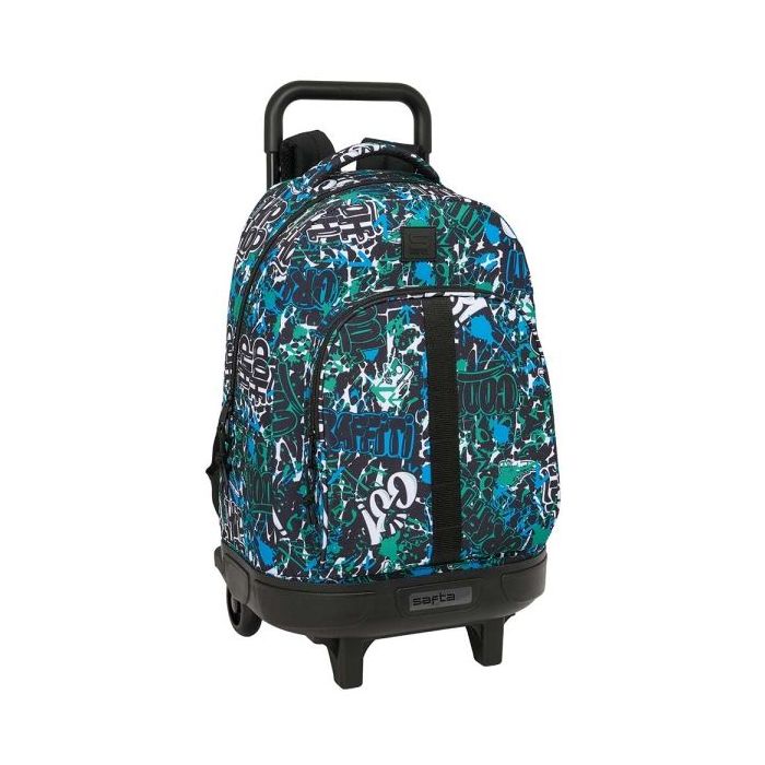 Safta Graffiti Go Mochila con Carro - Extraible - Bolsillo Frontal - Portabotellas - Tirador Doble - Hombreras Acolchadas - Tarjeta ID - Bandeja PVC - 33L - 330x220x450mm - Color Azul Oscuro