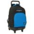 Safta Blackfit8 Underground Mochila con Carro - Extraible - Bolsillo Frontal - Portabotellas - Tirador Doble - Hombreras Acolchadas - Tarjeta ID - Bandeja PVC - 330x220x450mm - Color Negro y Azul