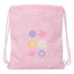Safta Bouquet Saco Plano - Bolsillo Interior con Cremallera - Cierre con Cordones - 5L - 350x10x400mm - Color Rosa Pastel