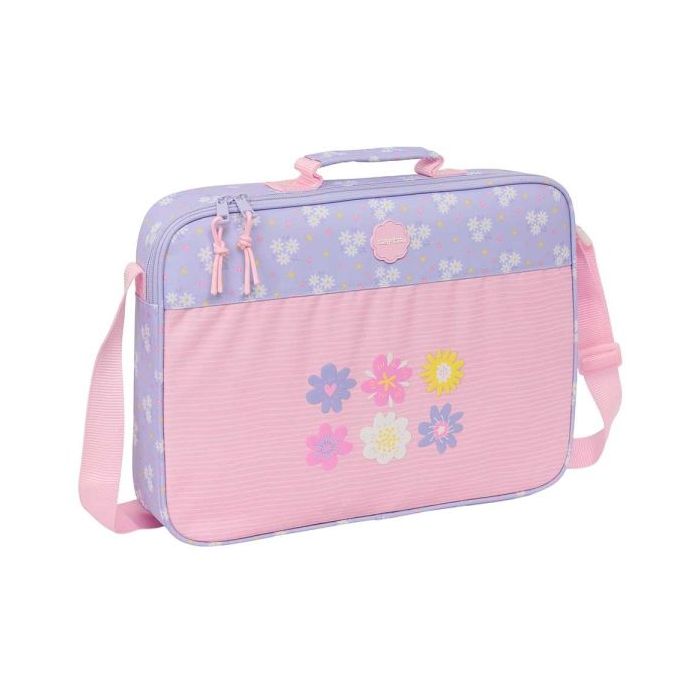 Safta Bouquet Maletin con Cremallera - Bandolera Ajustable - Asa Forrada - Doble Tirador - Fondo Semirigido - 6L - 380x60x280mm - Color Rosa Pastel