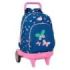 Safta Blackfit8 Mariposas Mochila con Carro - Extraible - Portabotellas - Tirador Doble - Hombreras Acolchadas - Tarjeta ID - Ruedas Antivibracion - 33L - 330x220x450mm - Color Azul Marino