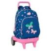 Safta Blackfit8 Mariposas Mochila con Carro - Extraible - Portabotellas - Tirador Doble - Hombreras Acolchadas - Tarjeta ID - Ruedas Antivibracion - 33L - 330x220x450mm - Color Azul Marino
