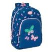 Safta Blackfit8 Mariposas Mochila Adaptable a Carro - Tirador Doble - Bolsillo Frontal - Hombreras Ergonomicas - Espalda Acolchada - Asa Superior - 19.30L - 300x140x460mm - Color Azul Marino