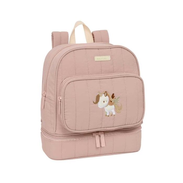 Safta Unicornio Mochila Guarderia - Isotermica - Asas de Mano - Compartimento Termo en Base - Tarjeta de Identificacion - Compatible con Carrito - 7.25L - 220x100x270mm - Color Rosa