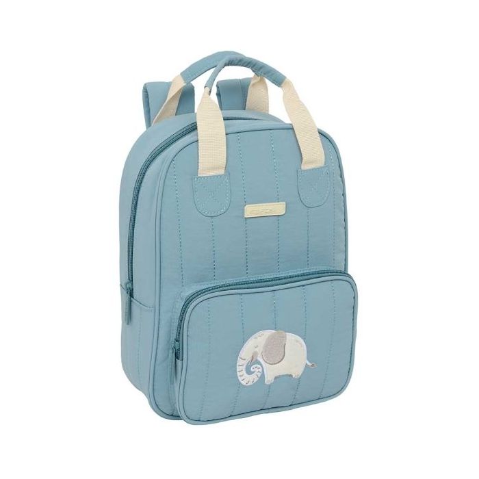 Safta Elefante Mochila Infantil - Bolsillo Frontal - Tarjeta ID - Hombreras Acolchadas - Asa Forrada - 4.5L - 200x80x280mm - Color Azul