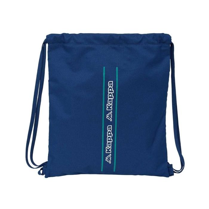 Safta Kappa Marino Saco Plano - Bolsillo con Cremallera - Cierre con Cordones - 5L - Ligero y Portatil - 350x10x400mm - Color Azul Marino