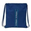 Safta Kappa Marino Saco Plano - Bolsillo con Cremallera - Cierre con Cordones - 5L - Ligero y Portatil - 350x10x400mm - Color Azul Marino
