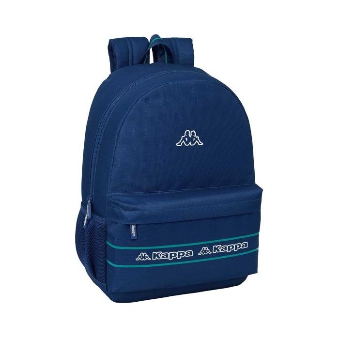 Safta Kappa Marino Mochila Adaptable a Carro - Bolsillos Laterales - Doble Tirador en Cremallera - Ergonomia Acolchada - Asa Superior - 19L - 300x140x460mm - Color Azul Marino
