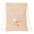 Safta Flores Saco Plano - Bolsillo con Cremallera - Cierre con Cordones - 3L - 260x10x340mm - Color Melocoton