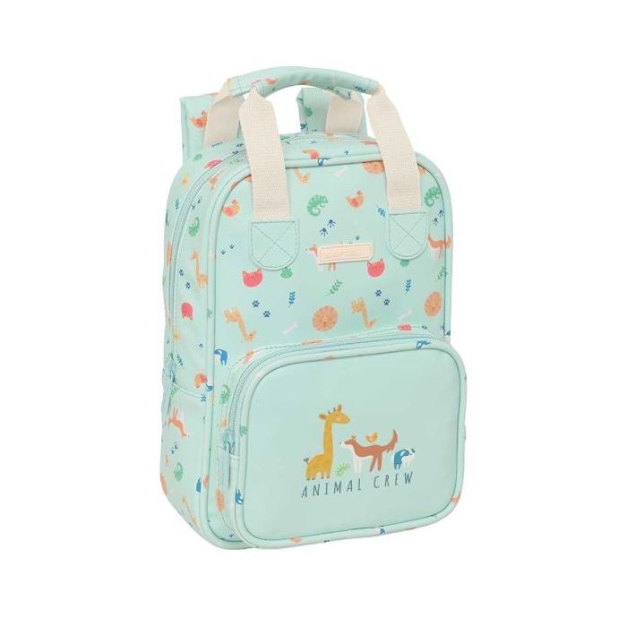 Safta Pandi Mochila Infantil - Bolsillo Frontal - Tarjeta ID - Hombreras Acolchadas - Asa Forrada - 4.5L - 200x80x280mm - Color Menta