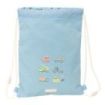 Safta Gruas Saco Plano - Bolsillo con Cremallera - Cierre con Cordones - 3L - Seguridad Garantizada - 260x10x340mm - Color Azul Claro