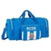Safta RCD Espanyol Bolsa de Deporte - Bandolera Ajustable - Cremallera Doble - Bolsillo Frontal - Bolsillos Laterales - Fondo Semirigido - Tacos en Base - 550x270x260mm - Color Azul y Blanco