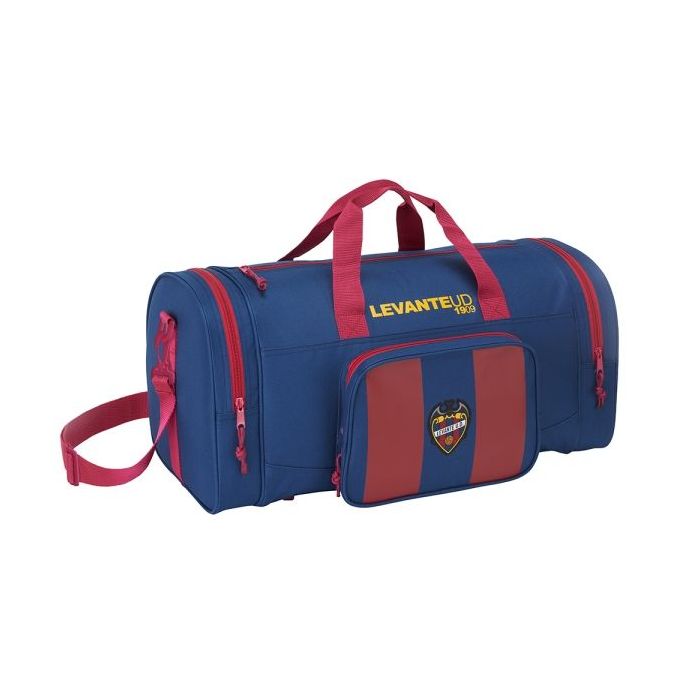 Safta Levante U.D. Bolsa de Deporte - Bandolera Ajustable - Cremallera Doble - Bolsillo Frontal - Bolsillos Laterales - Fondo Semirigido - Tacos Proteccion - 550x270x260mm - Color Rojo y Azul