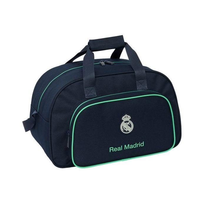 Safta Real Madrid 2ª Equipacion 25/26 Bolsa de Deporte - Bolsillo Frontal - Bandolera Ajustable - Tirador Doble - Base con Tacos - Fondo Extraible - 22L - 400x230x240mm - Color Azul Marino