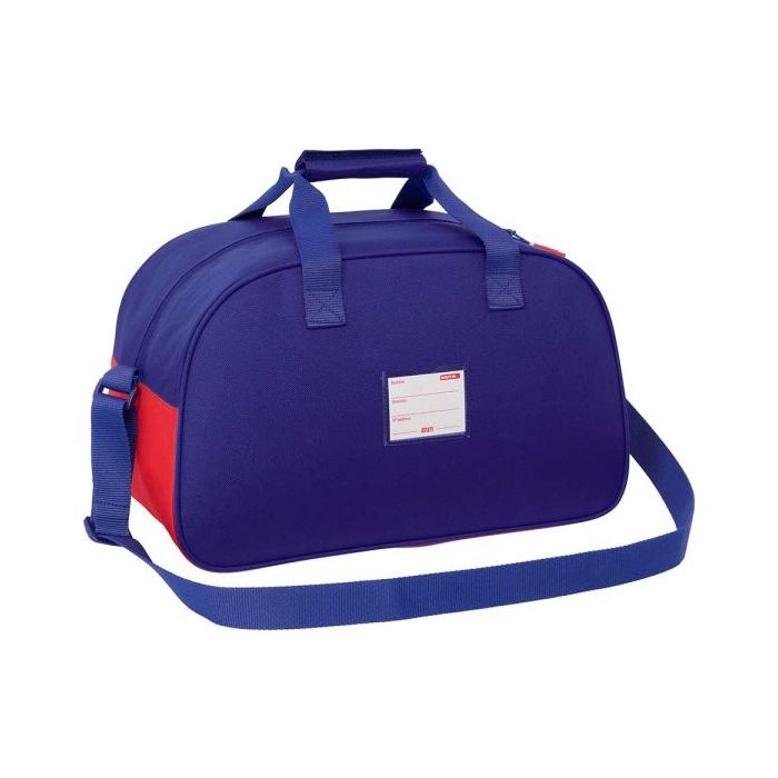 Safta Atletico de Madrid Bolsa de Deporte - Bolsillo Frontal - Bandolera Ajustable - Asa Forrada - Tirador Doble - Base con Tacos - Fondo Extraible - Compacta y Ligera - 400x230x240mm - Color Azul Marino