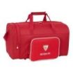 Safta Sevilla FC Bolsa de Deporte - Bandolera Ajustable - Bolsillo Frontal - Tacos Protectores en Base - Fondo Extraible - Resistente al Agua - 33L - 470x270x260mm - Color Rojo