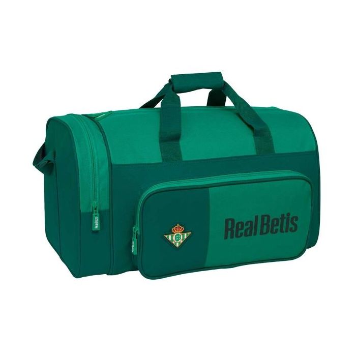 Safta Real Betis Balompie Bolsa de Deporte - Bandolera Ajustable - Bolsillo Frontal - Tacos en la Base - Bolsillo Lateral - Tirador Doble - Resistente al Agua - 470x270x260mm - Color Verde