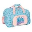 Safta Stitch Ohana Bolsa de Deporte - Bolsillo Frontal - Bandolera Ajustable - Asa Forrada - Doble Cremallera - Tacos en Base - Fondo Extraible - 22L - 400x230x240mm - Color Azul Claro