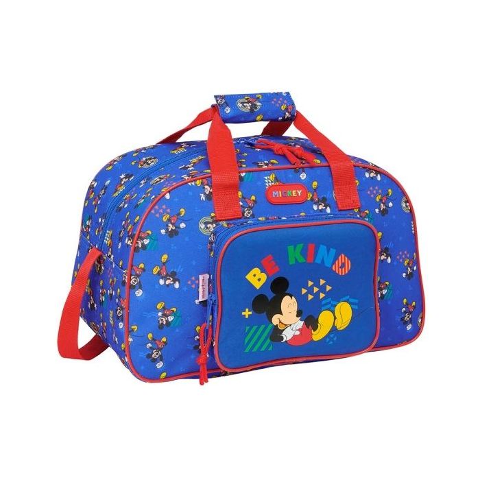 Safta Mickey Mouse Today Bolsa de Deporte - Bolsillo Frontal - Bandolera Ajustable - Asa Forrada - Tirador Doble - Tacos Proteccion Base - Fondo Extraible - 22L - 400x230x240mm - Color Azul