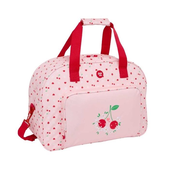 Safta Glowlab Frutitas Bolsa de Deporte - Bolsillo Frontal - Bandolera Ajustable - Doble Cremallera - Base con Tacos - Fondo Extraible - Material Reciclado - 33L - 480x210x330mm - Color Rosa