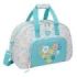 Safta Moos Fiori Bolsa de Deporte - Bandolera Ajustable - Doble Cremallera - Tacos Protectores Base - Fondo Extraible - Material Reciclado - 33L - 480x210x330mm - Color Azul Claro