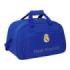 Safta Real Madrid Bolsa de Deporte - Bolsillo Frontal - Bandolera Ajustable - Asa Forrada - Doble Tirador Cremallera - Tacos Proteccion Base - Fondo Extraible - 22L - 400x230x240mm - Color Azul