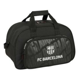 Safta F.C.Barcelona Bolsa de Deporte - Bolsillo Frontal - Bandolera Ajustable - Asa Forrada - Tirador Doble - Tacos Proteccion Base - Fondo Interior Semirigido - 22L - 400x230x240mm - Color Negro