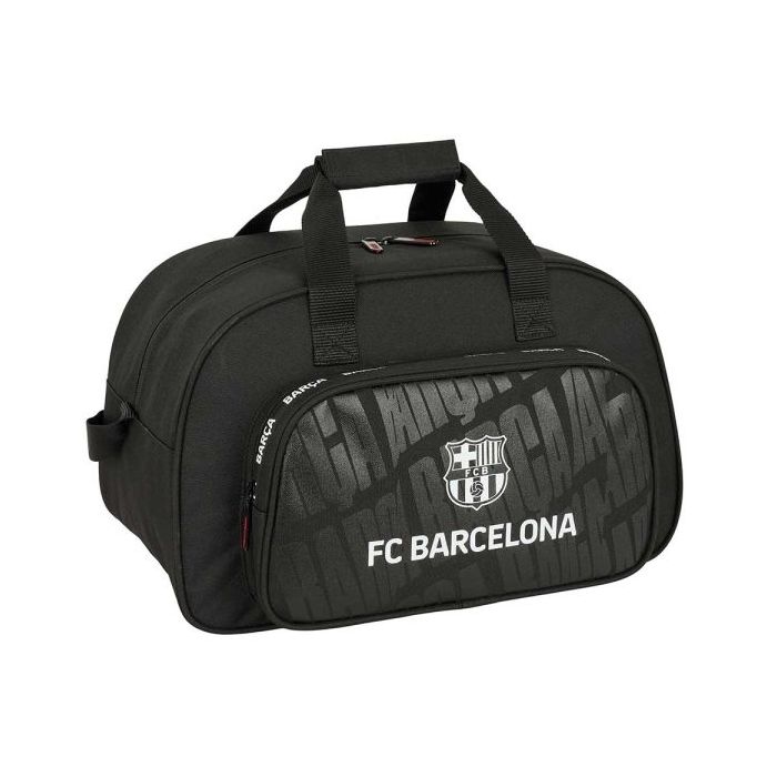 Safta F.C.Barcelona Bolsa de Deporte - Bolsillo Frontal - Bandolera Ajustable - Asa Forrada - Tirador Doble - Tacos Proteccion Base - Fondo Interior Semirigido - 22L - 400x230x240mm - Color Negro