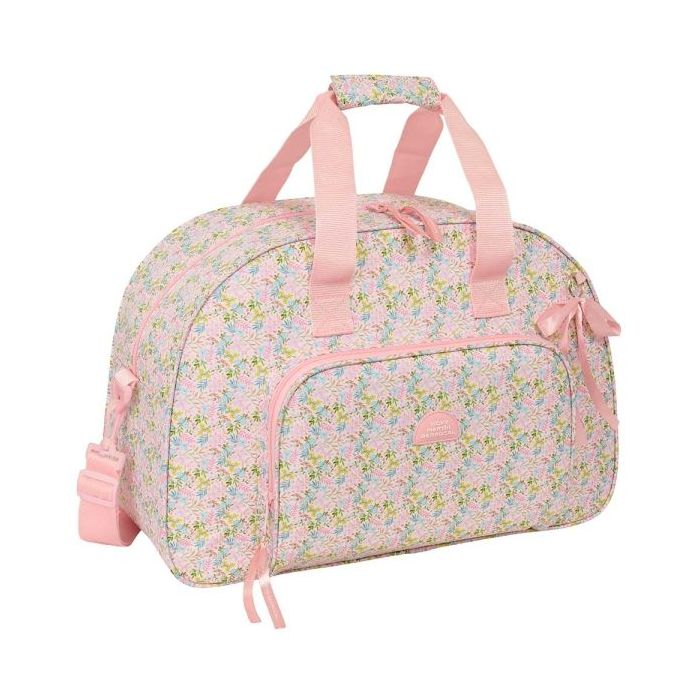 Safta VMB Bolsa de Deporte - Bolsillo Frontal - Bandolera Ajustable - Asa Forrada - Doble Cremallera - Tacos Protectores Base - Fondo Extraible - 33L - 480x210x330mm - Color Rosa
