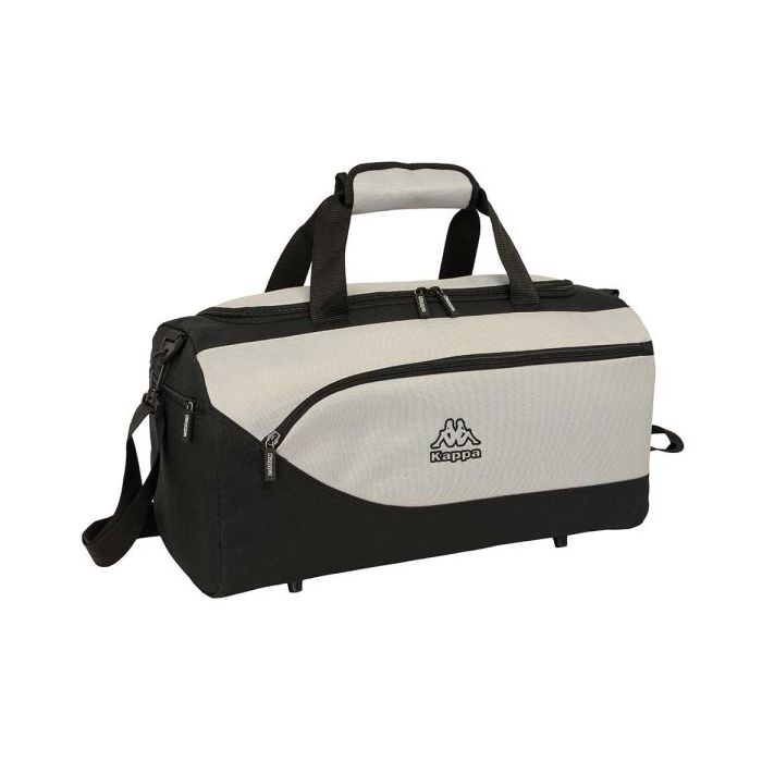 Safta Kappa Grey Bolsa de Deporte - Bandolera Ajustable - Cremallera Doble - Bolsillo Frontal - Bolsillos Laterales - Fondo Semirigido - Tacos de Proteccion - 31L - 500x250x250mm - Color Negro y Gris