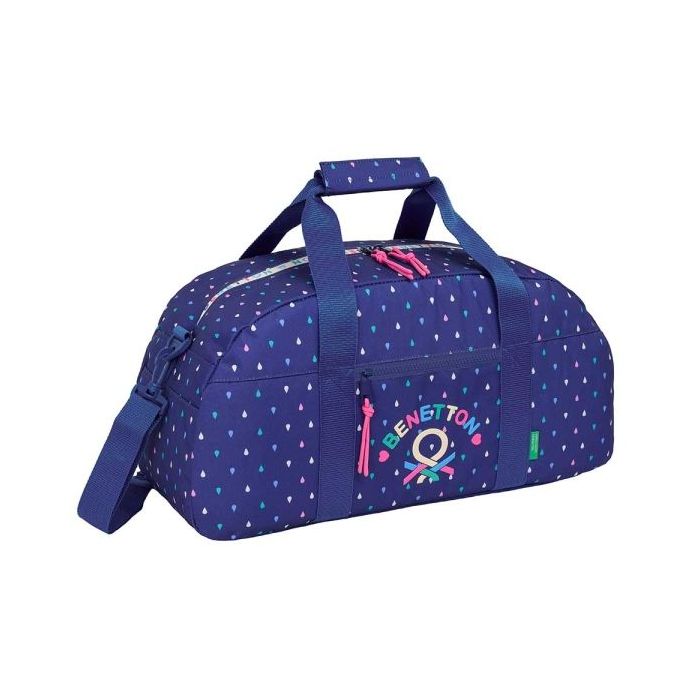 Safta Benetton Drop Bolsa de Deporte - Bolsillo Frontal - Bandolera Ajustable - Tirador Doble - Tacos de Proteccion en Base - Fondo Interior Semirigido - 26L - 500x200x260mm - Color Azul Oscuro