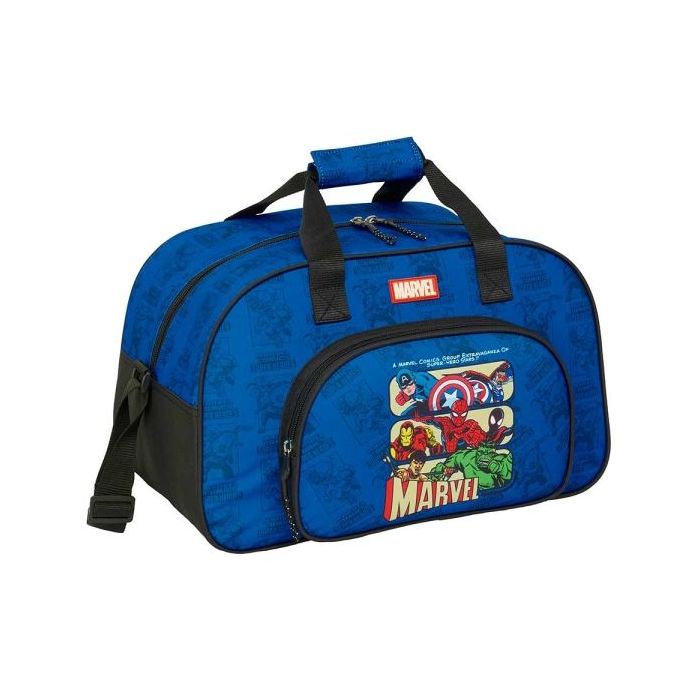 Safta Avengers Bolsa de Deporte - Bolsillo Frontal - Bandolera Ajustable - Asa Forrada - Doble Tirador - Tacos Protectores - Fondo Semirigido - 22L - 400x230x240mm - Color Azul Oscuro