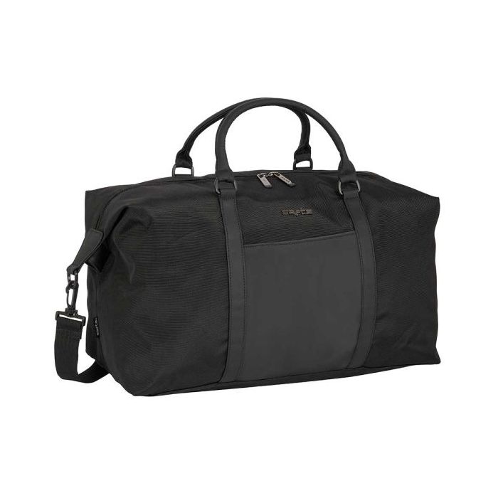 Safta Business Bolsa de Deporte - Extraible - Bolsillo Frontal - Interior Forrado - Cremalleras Bidireccionales - Bolsillos Internos - Asa Forrada - Versatil y Elegante - Color Negro