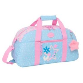 Safta Blackfit8 Smile Bolsa de Deporte - Bolsillo Frontal - Bandolera Ajustable - Asa Forrada - Tirador Doble - Tacos Protectores en Base - Fondo Extraible - 26L - 500x200x260mm - Color Azul Claro