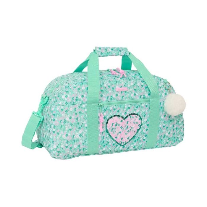 Safta Cuore Bolsa de Deporte - Bolsillo Frontal - Bandolera Ajustable - Asa Forrada - Tirador Doble - Tacos de Proteccion en Base - Fondo Interior Semirigido - 26L - 500x200x260mm - Color Turquesa