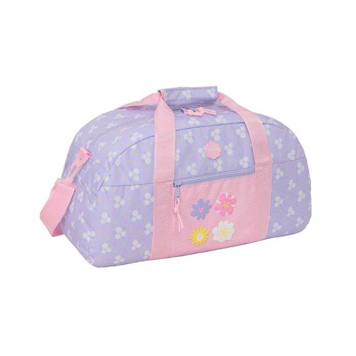 Safta Bouquet Bolsa de Deporte - Bolsillo Frontal - Bandolera Ajustable - Asa Forrada - Doble Tirador en Cremallera - Tacos Protectores en Base - Fondo Extraible - 26L - 500x200x260mm - Color Violeta