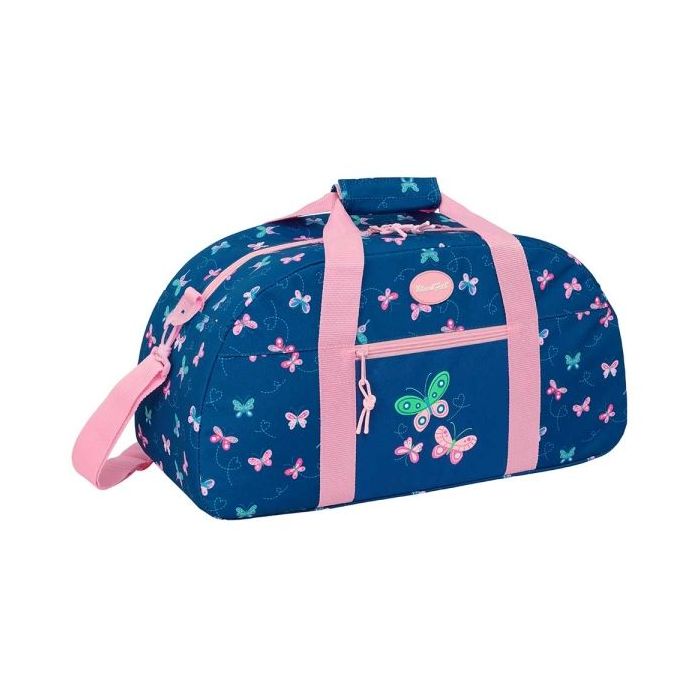 Safta Blackfit8 Mariposas Bolsa de Deporte - Bolsillo Frontal - Bandolera Ajustable - Tirador Doble - Tacos Protectores en Base - Fondo Extraible - 26L - 500x200x260mm - Color Azul Marino