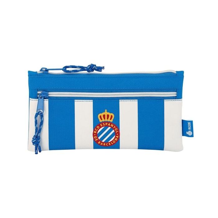 Safta RCD Espanyol Portatodo - Bolsillo con Cremallera - 0.25L - 220x10x110mm - Color Azul y Blanco